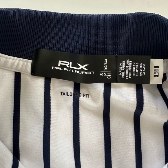 Polo Ralph Lauren RLX Golf Airflow Stripe Sleeveless Polo Shirt Women Small Navy - Picture 4 of 6